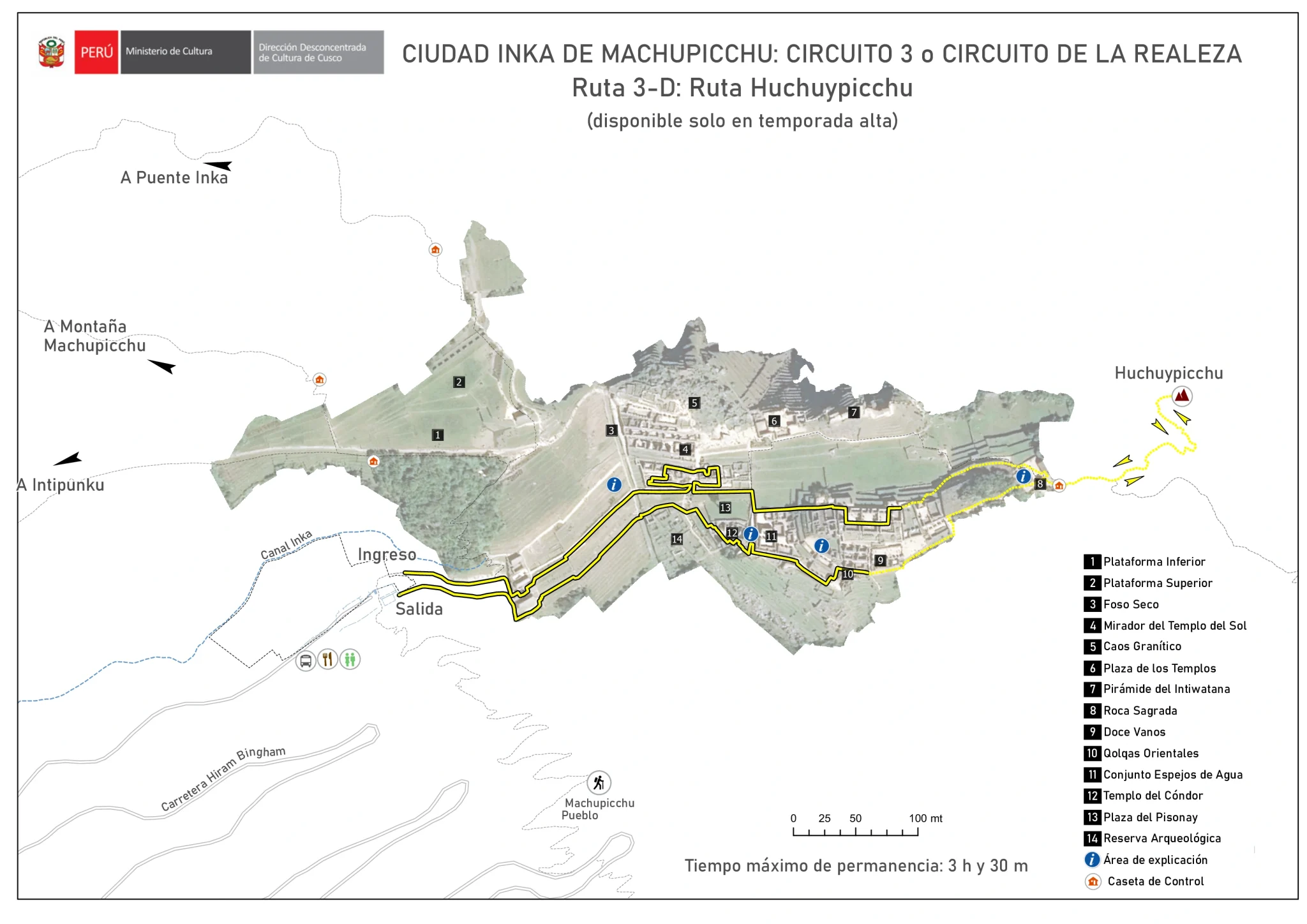 Official map - Route 3-D: Huchuypicchu