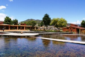 As piscinas de aguas termais em Cajamarca (Los Baños del Inca) .