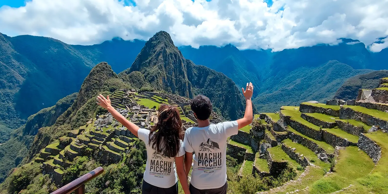Couple enjoying a spectacular view at one of the wonders of the world