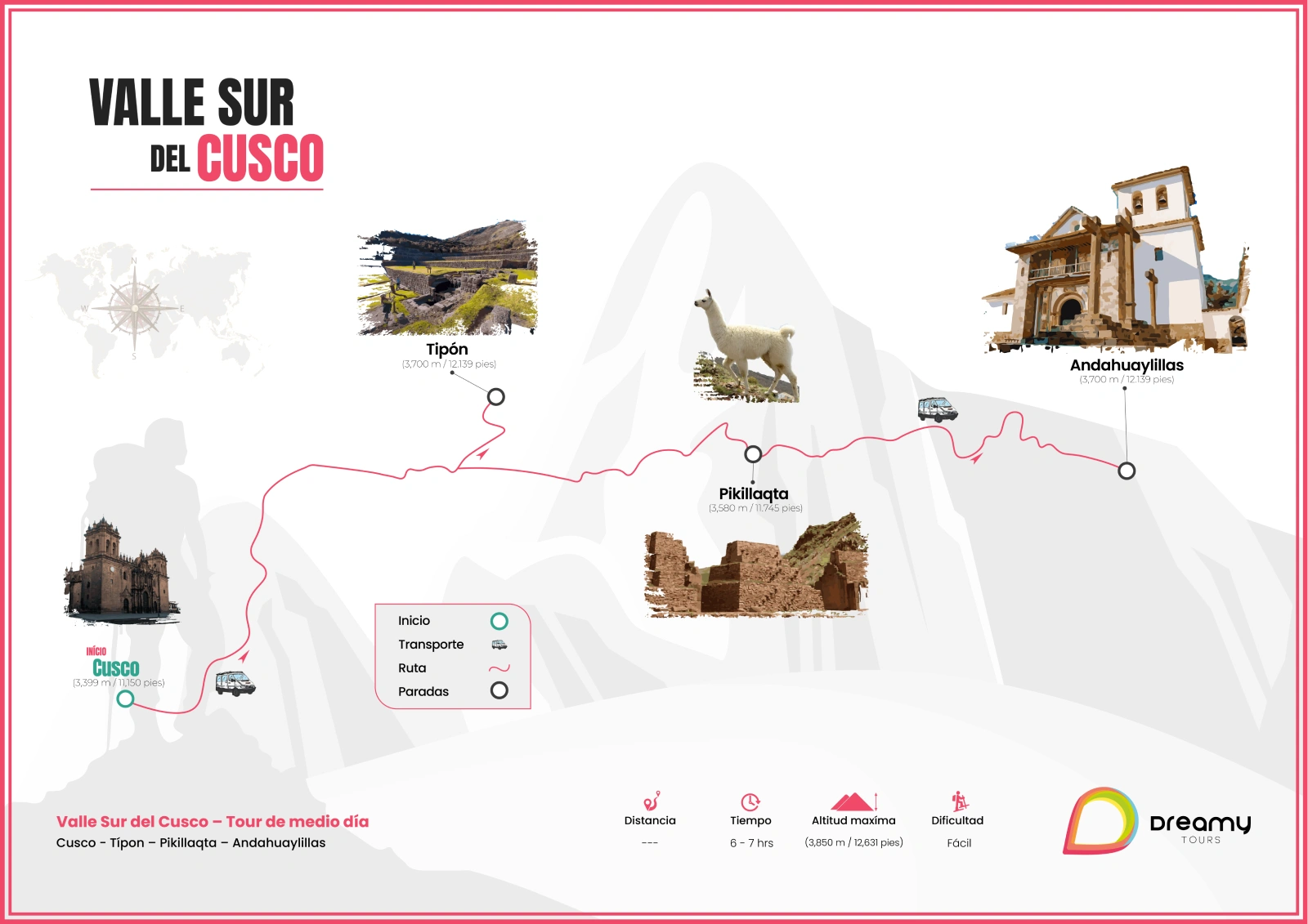 Mapa del Tour Valle Sur Cusco