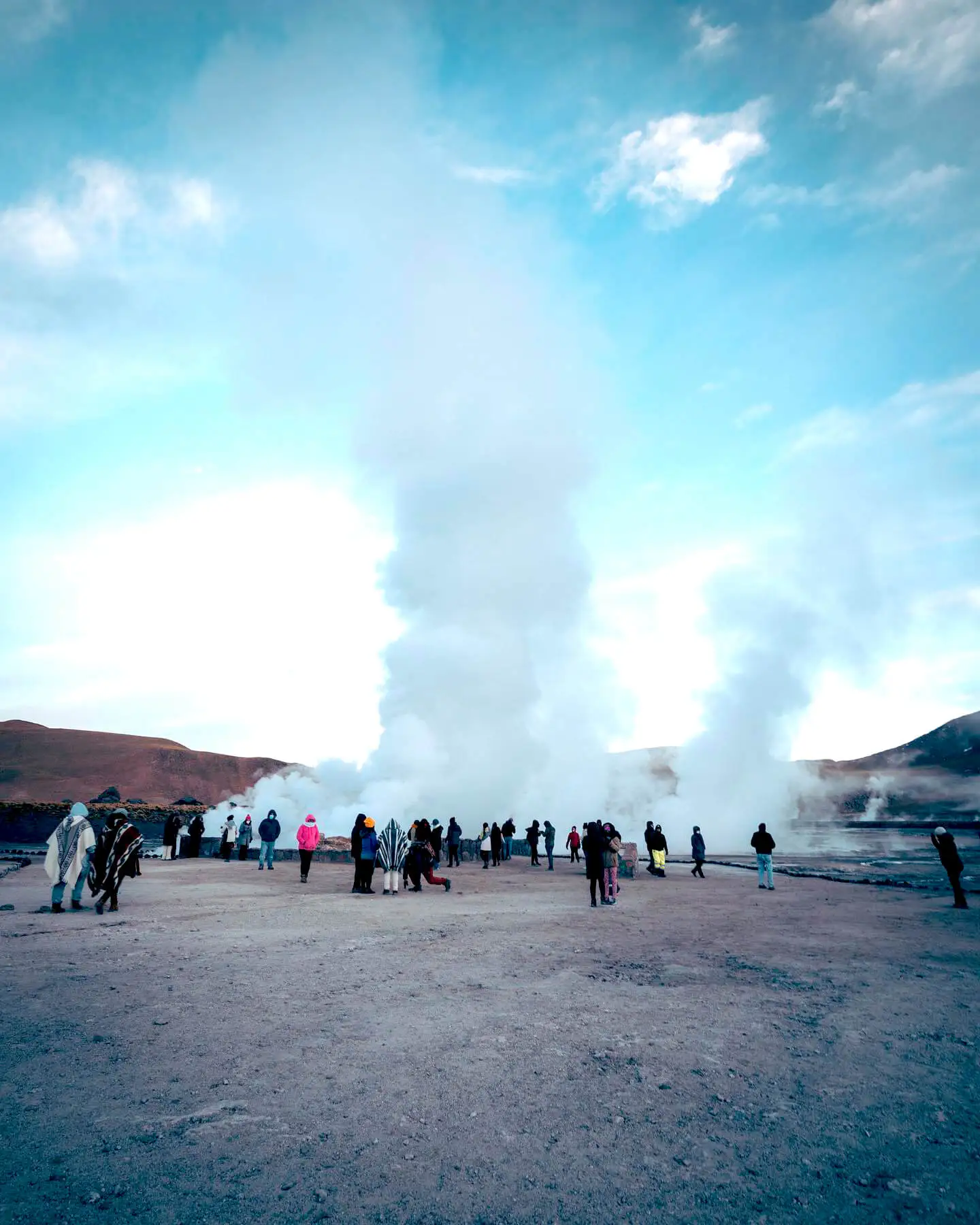 Geysers of Tatio and fumaroles of San Pedro de Atacama, Chile.